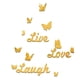 thumbnail image 4 of Pegatina de pared con espejo decorativo con letras en inglés Live Love Laugh Butterfly, 4 of 6