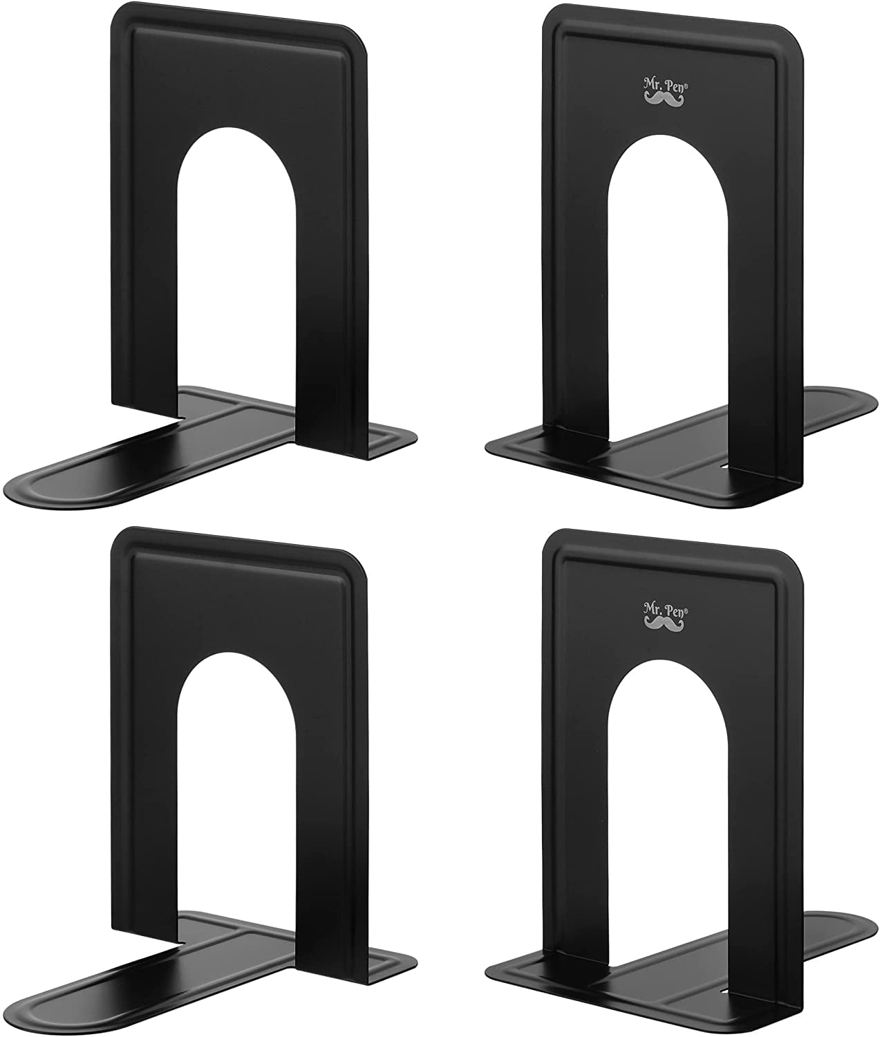 Book End Stopper Dividers for Shelves/Reader Stationery/Fathers Day Gift/Library Home Office School Decorative,Black Metal Bookends