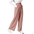 thumbnail image 3 of Women'S Wide Leg Suit Pants Loose Fit High Elastic Waisted Business Casual Long Trousers Pants Pink XXL, 3 of 7