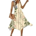 thumbnail image 4 of Dvprdro Women's Summer Tank Dress Fashion Floral Printed Crew Neck Sleeveless A Line Flowy Casual Loose Beach Midi Dress, 4 of 5