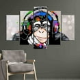 thumbnail image 6 of Abstract Monkey Wall Decor, Dj Monkey Art, Music Lover Monkey Canvas Art, Thinking Monkey Printed Canvas, Trendy Monkey Artwork, Canvas Wall Decor - 4P-Gallery Wrapped, 6 of 9