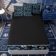 thumbnail image 4 of Erosebridal Cartoon Hockey Gear Print Zipper Full Size Comforter Sets with Fitted Sheet and 2 Pillowcases,Jersey Helmet Skate Navy Background Accent Zipper Bedding Set,4pcs,Black Reversible, 4 of 6