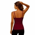 thumbnail image 3 of Aoiroe Womens Square Neck Sleeveless Tank Top Built-in Bra Racerback Tank Fitted Y2K Basic Workout Tops Wine 3XL, 3 of 3