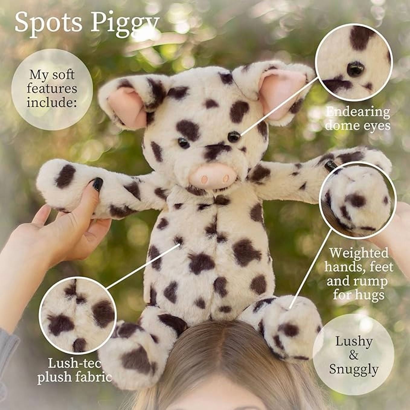 World's Softest Plush Spots Piggy, Lushee, Large, 16" Stuffed Animal