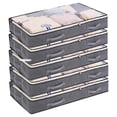 thumbnail image 2 of Paquete de 3 bolsas de almacenamiento debajo de la cama, 75 l, plegables, para ropa, gran capacidad, con ventana transparente, asas reforzadas, organizador con cremallera, sin W, 2 of 5