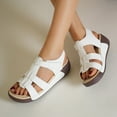 thumbnail image 6 of Women's Comfortable Walking Sandal Lightweight Cushioned Hiking Sandals Platform Shoes for Women Slingback Woven With Straps Sandals White Women Sandal, 6 of 7