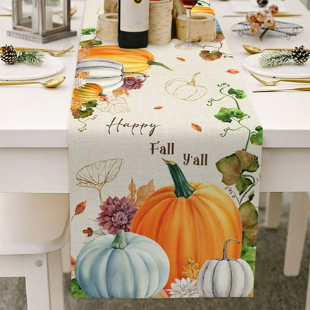 

Thanksgiving Dining Table Runner Pumpkin Maple Leaf Wedding Decor Table Cloth For Dining Table
