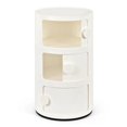 thumbnail image 1 of 3 Drawer Sliding Barrel Modern Bedroom Nightstand, White nightstand  small cabinet My Lux Decor Round, 1 of 7