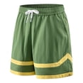 thumbnail image 4 of Men Cargo Shorts Cotton Men's Running Athletic Shorts, Color Black Elastic Waist Drawstring Shorts, Loose Casual Outdoor Hiking Short Pants Green XXL, 4 of 7