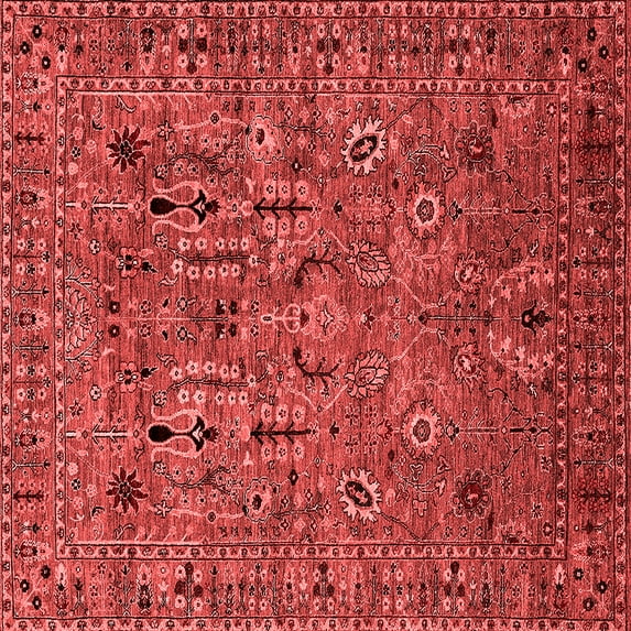 Ahgly Company Indoor Square Oriental Red Industrial Area Rugs, 5' Square