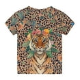 thumbnail image 7 of Spazoro Toddler Girls T-shirts, Casual Crewneck Summer Printed Short Sleeve Tops Tee Brown Size 13 T, 7 of 7