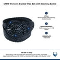 thumbnail image 5 of CTM  Braided Wide Belt with Matching Buckle Adjustable Woven (Women), 5 of 5