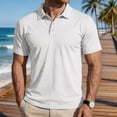 thumbnail image 2 of Hearthz Mens Golf Polo Moisture Wicking Short Sleeve Shirt for Men Casual Summer Shirt Soft Breathable Mens Golf Polo White L, 2 of 6