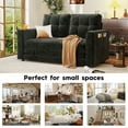 thumbnail image 6 of BedLuxury 55" Foldable Loveseat Futon Sofa Bed with Cup Holder & Storage Pocket, Sleeper Couch, Space Saving, Chenille Black, 6 of 7