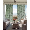 thumbnail image 4 of Sage Green Ombre Blackout Curtains 54 Inches Long for Bedroom, Modern Geometric Abstract Art Aesthetics Thermal Insulated Room Darkening Black Out Window Curtain Panels Grommet Drapes for Living Room, 4 of 8