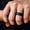 Black 3G8, variant on Personality Soft Men's Double Wedding Rings, Comfort Fit Band Jewelry Gift, Flexible Ring for Gym Sports