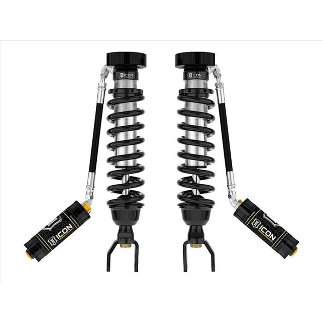 Icon Vehicle Dynamics Coil Over Shock Absorber 211015C Adjustable Valving; 2 To 3 Inch Lift; Pigtail Spring; Black/Silver; With Remote Reservoir; Set Of 2