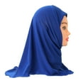 thumbnail image 5 of Muslim Girls Kids Hijab Islamic Scarf Shawls Soft and Stretch Material for 2 to 7 years old Girls 50cm Children Hijabs (navy blue), 5 of 7