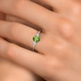 thumbnail image 4 of Gem Stone King 14K White Gold Green Peridot and White Created Sapphire Engagement Ring for Women | 1.16 Cttw | Oval 7X5MM | Gemstone August Birthstone | Size 5, 4 of 6