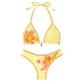 thumbnail image 4 of Elara Printed Bandeau Bikini Triangle Top And Tied Side Bottom Swimsuit, 4 of 4