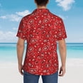thumbnail image 4 of Fotbe Red Paisley Floral Camisa Hawaiana para Hombre Unisex – Camisa Casual de Verano con Botones de Manga Corta de Algodón y Lino,Medium, 4 of 7