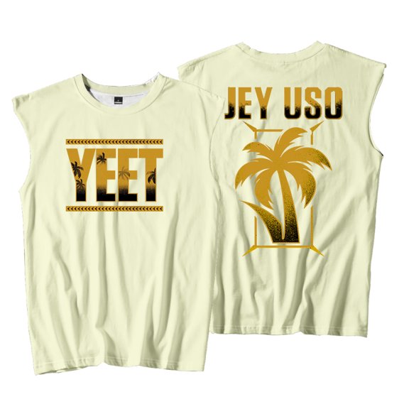 Jey Uso Yeet Golden Logo Tank Tops Sleeveless Sport Gym Vest Women Men Trendy Outdoor Sportwear