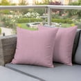 thumbnail image 5 of Pack of 2 Outdoor Pillow Covers 16x16 Inch Waterproof Pink Burlap Texture Throw Pillow Covers,Decorative Couch Pillow Shams Protectors Farmhouse Vintage Pink Patio Garden Pillowcases Cushion Covers, 5 of 8