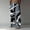 X-840Grey, variant on YMNXA Men's Casual Pants Drawstring Elastic Waist Striped Printed Straight Leg Comfortable Loose Fit Trousers With Pockets For Daily Wear,Blue,L