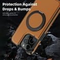 thumbnail image 7 of Allytechgroup Magnetic Case for iP Magnetic Case for iPhone 13 Pro, Built-in Invisible 360° Rotatable Kickstand, Compatible with MagSafe, PU Leather Slim Shockproof Protective Phone Case Cover, Brown, 7 of 7