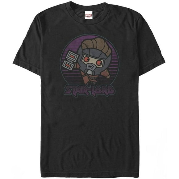 Mens Marvel Guardians of The Galaxy Star-Lord Kawaii T-Shirt - Black - Small