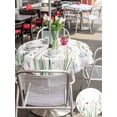 thumbnail image 6 of Outdoor Tablecloth with Umbrella Hole Zipper Green Botanical Floral Round Tablecloth 54" Waterproof Outside Table Cloth Spring Summer Rustic Patio Table Cover Tablecloths for Picnic Party, 6 of 8