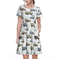 thumbnail image 1 of Bixox Robe d'Été à Manches Courtes pour Femmes Robe Ample Longueur Genou avec Poches-Tracteur et Dumper, 1 of 7