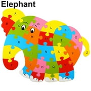 Fashion Wooden Animal Alphabet Lettter Puzzle Kids Educational Developmental Toy