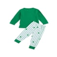 thumbnail image 4 of Ensemble de Pyjamas de Noël pour Bébés Garçons Filles Imprimé Santa Claus Hauts Pantalons Rayés 2 Pcs, 4 of 6