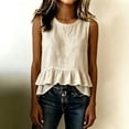 thumbnail image 5 of SwiftWear Women's Cute Tank Top Tiered Ruffle Hem Casual Cotton Linen Blend Summer Flowy Peplum Tops, 5 of 8