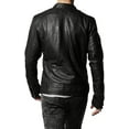 thumbnail image 3 of Men Pure Genuine Leather Jacket Lambskin Winter Vintage Motorcycle Biker Black A019, 3 of 4