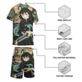 thumbnail image 4 of Demon Slayer Muichiro Tokito Boys Girls Short Sleeve Mesh T-Shirt And Shorts Outfit Set Summer Clothes Set for Kids, 4 of 8