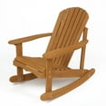 thumbnail image 3 of LuxenHome Natural Canadian Hemlock Wood Adirondack Patio Rocker, 3 of 18