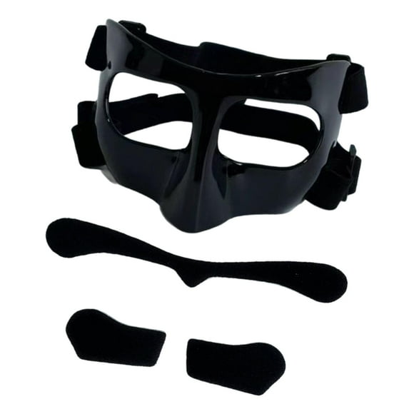 Máscara de baloncesto Protector de nariz de baloncesto hombres mujeres adultos correa elástica máscara facial de baloncesto protección facial para Negro Negro Pegatina