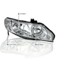 thumbnail image 3 of Spec-D Tuning Chrome Housing Clear Lens Headlights W/ Signal Compatible with 2006-2011 Honda Civic 4Door L+R Pair Head Light Lamp Assembly, 3 of 6