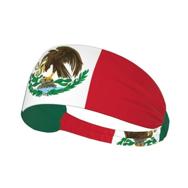 Unisex Mexico-Flag Sweatband Sports Headband For Running Cycling Yoga Workout Stretchy Hairband