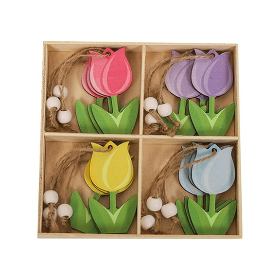 Wooden Hanging Ornaments for Tree Spring Summer Decor