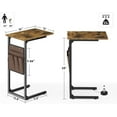 thumbnail image 3 of C Shaped End Table, Small Side Table for Couch, Tall Couch Side Table C Table for Small Space, TV Tray Slide Under Sofa Snack Table with Metal Frame for Living Room, Bedroom, Bedside, Brown, 3 of 18