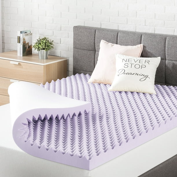 Mellow Memory Foam Mattress Topper King Egg Crate With Lavender Infusion 3 Inch Walmart Com