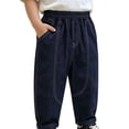 thumbnail image 4 of UJNDER Soft Denim Boy Pants Lightweight Straight Leg Everyday Comfort Trousers for Kids Boys Pants,Dark Blue_001,9-10 Years, 4 of 9