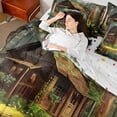 thumbnail image 4 of Manfei Rustic Cabin Bedding Comforter Set 7-Piece for Teens Adults,Jungle Flowers King Bedding Sets,Green Brown Ultra Soft Bed Sheets,Super Cozy Room Decor,Reversible, 4 of 8