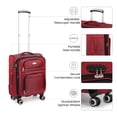 thumbnail image 5 of 20" Softside Carry-On Luggage Lightweight Expandable Suitcase with Spinner Wheels & Front Pocket,Red - WD1622, 5 of 11