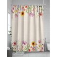 thumbnail image 5 of Fsddascl Colorful Floral Shower Curtain Set - Long 72" x 84" Washable Bathtub Curtain with 12 Hooks, Farmhouse Sunflower Spring Pastoral Waterproof Fabric Stall Shower Curtains for Bathroom/Bathtub, 5 of 6