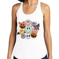 thumbnail image 2 of Halloween Smileys Tank Top Fitted Racerback Women's X-Small Heather Grey, 2 of 5