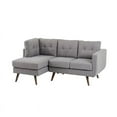 thumbnail image 3 of New Spec Mid Century Drake Upholstery Fabric Sectional In Light Gray, 3 of 4